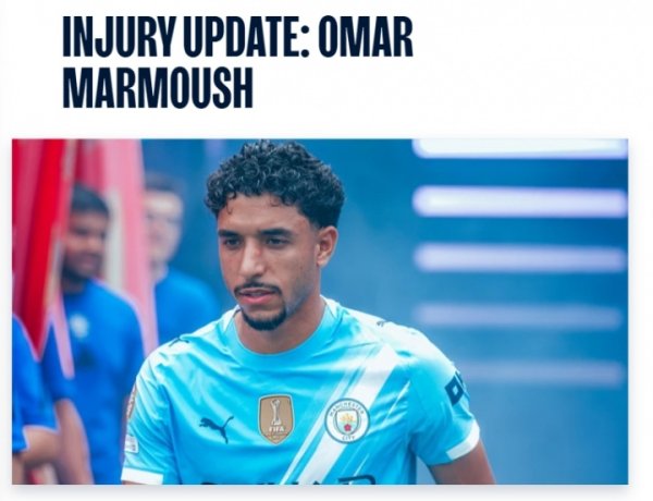 国家队赛事  负伤  ！曼城官方：马尔穆什膝盖负伤  ，将缺