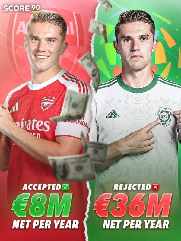 🤑拒绝4倍薪水！经纪人：约克雷斯拒绝了沙特3600万欧年薪合